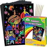 Amazon.com: ZMLM Scratch Paper Art Set, Rainbow Magic Scratch Paper for Kids Black Scratch it Off... | Amazon (US)