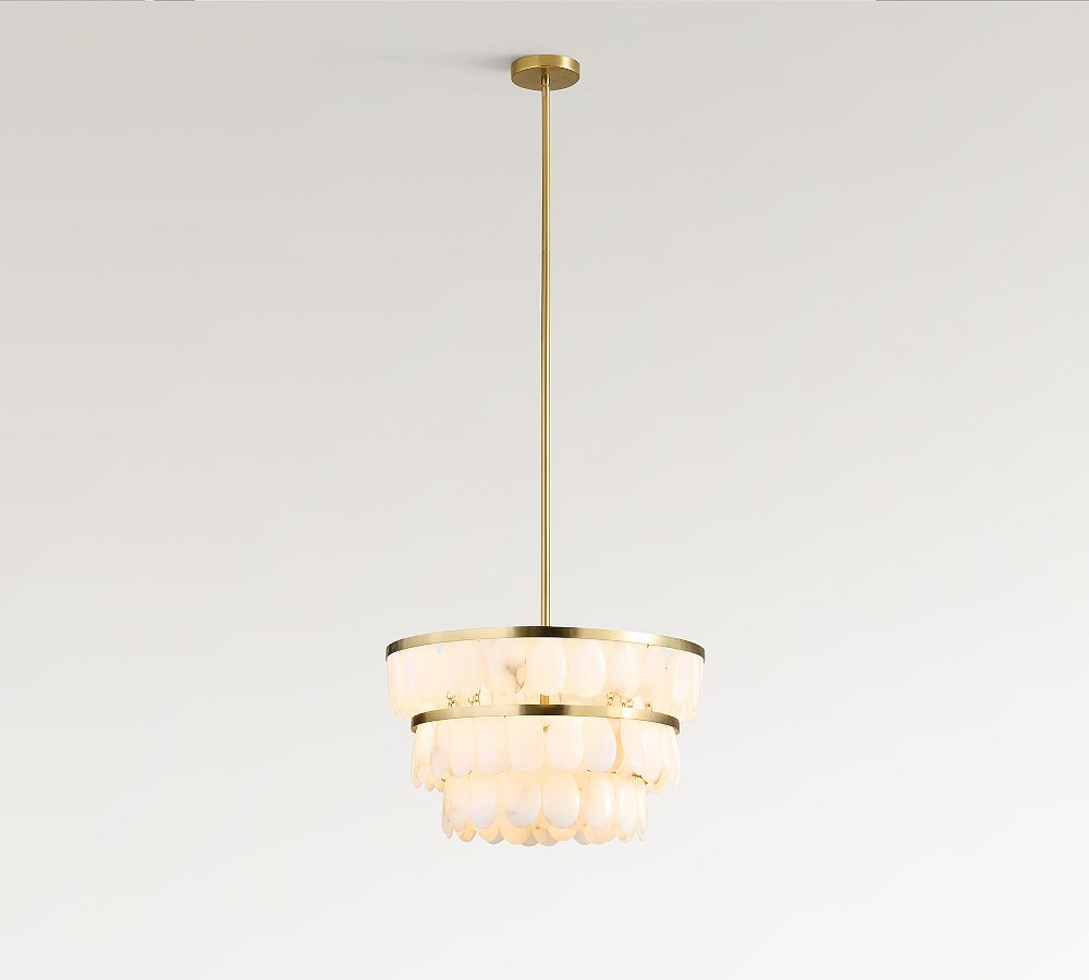 Solene Alabaster Tiered Round Chandelier (22") | Pottery Barn (US)