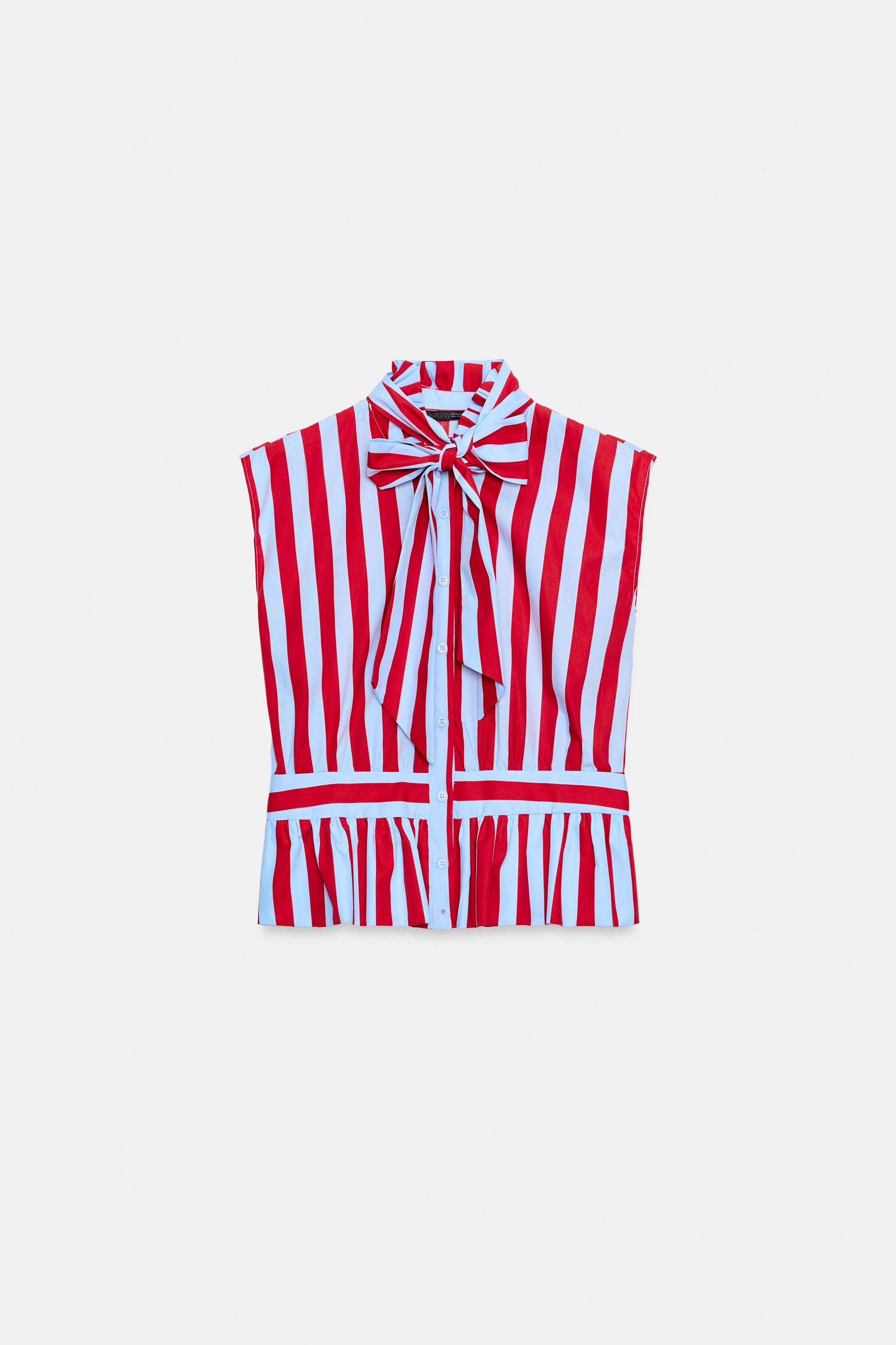 STRIPED SHIRT WITH TIED DETAIL | Zara US