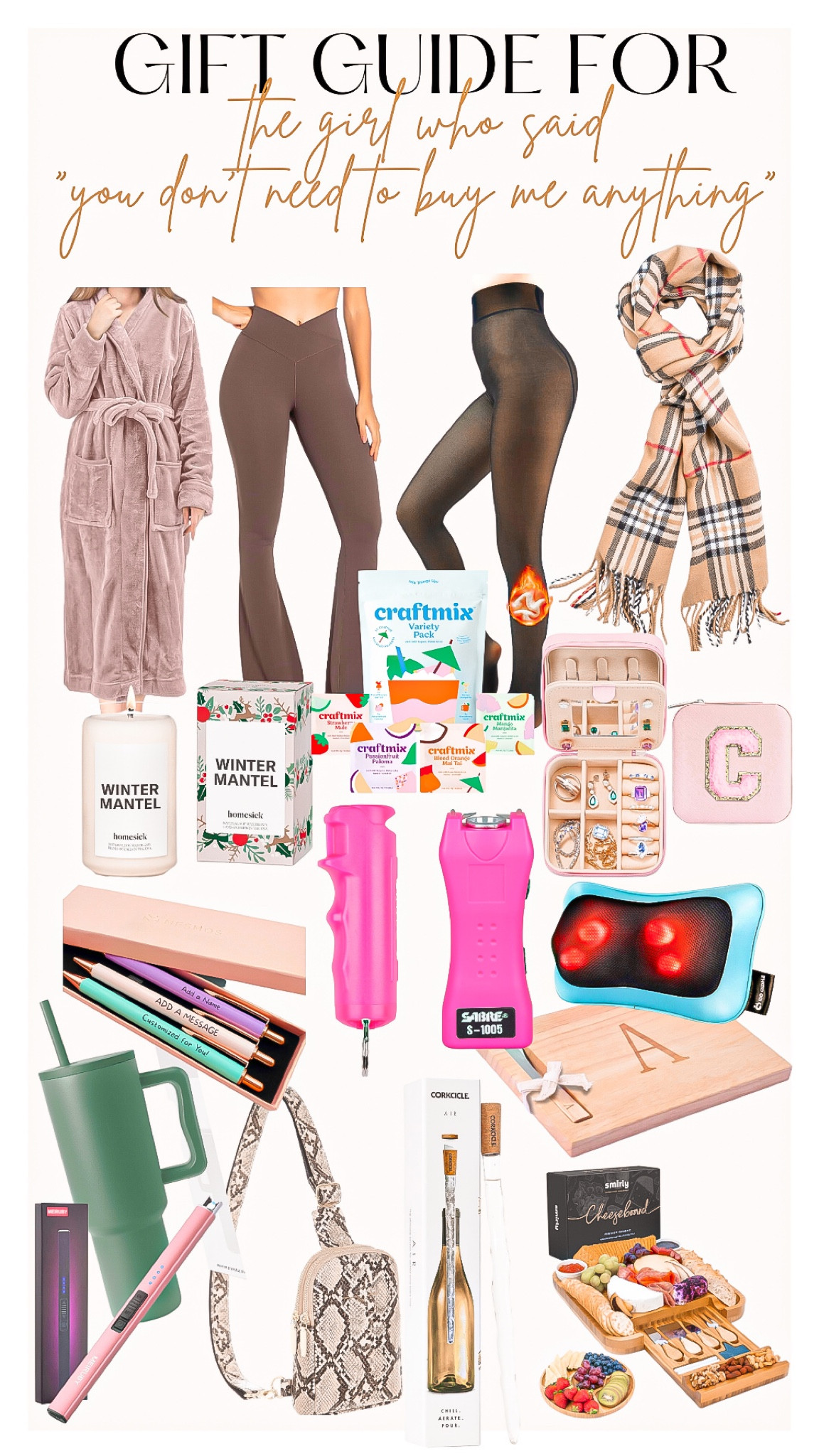GIFT GUIDE 🎁🎄

This gift guide is for the hard to buy for female or also known as the one who already has it all 😊💕

Amazon finds, amazon gift guide, Amazon must haves , Womens robe, active wear, leggings, work out leggings , thermal tights, scarf, women’s scarf , candle, cocktail mixes, jewelry organizer , travel organizer , safety tools, massager , pens , simple modern , tumbler, charcuterie board , sling bag, lighter, Womens gifts , holiday sale, LTK gift guide , Womens finds 

#LTKHolidaySale #LTKHoliday #LTKGiftGuide