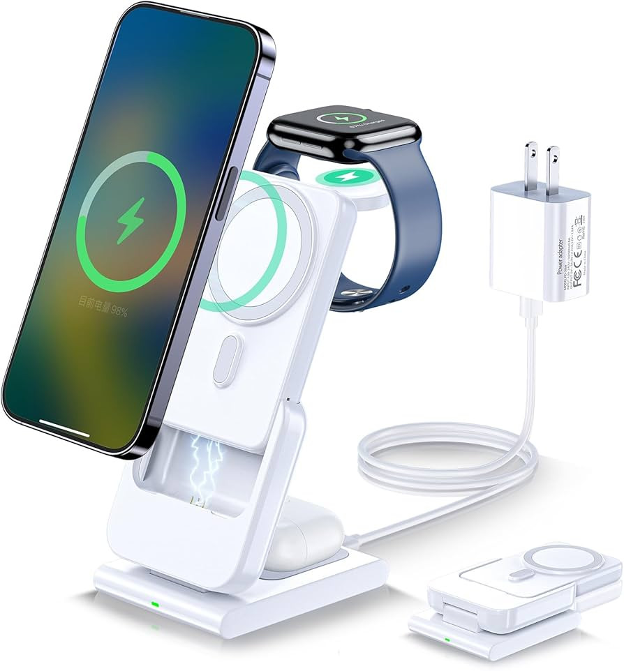 HUOTO Magnetic Battery,5000mAh Foldable Wireless Portable Charger with Stand for iPhone/Apple Wat... | Amazon (US)