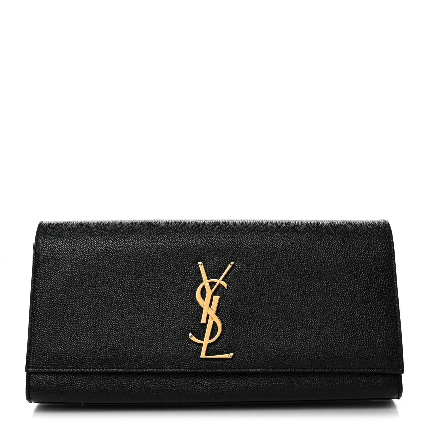 Grain De Poudre Monogram Cassandre Clutch Black | FASHIONPHILE (US)