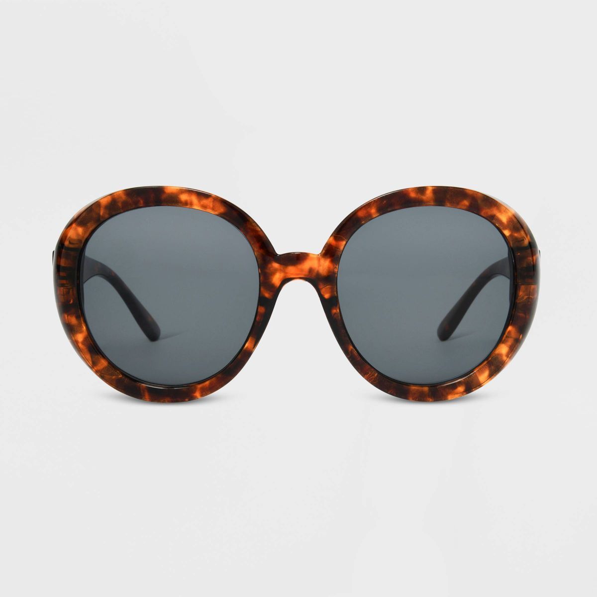 Women's Shiny Plastic Round Brown Lens Sunglasses - Universal Thread™ Brown/Tortoise Print | Target