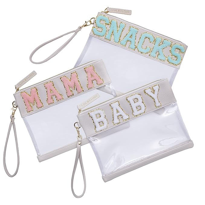 Lucky Love Diaper Bag Organizing Pouches | Set of 3 Including Diaper Clutch | Dry Wet Bag (Chenil... | Amazon (US)