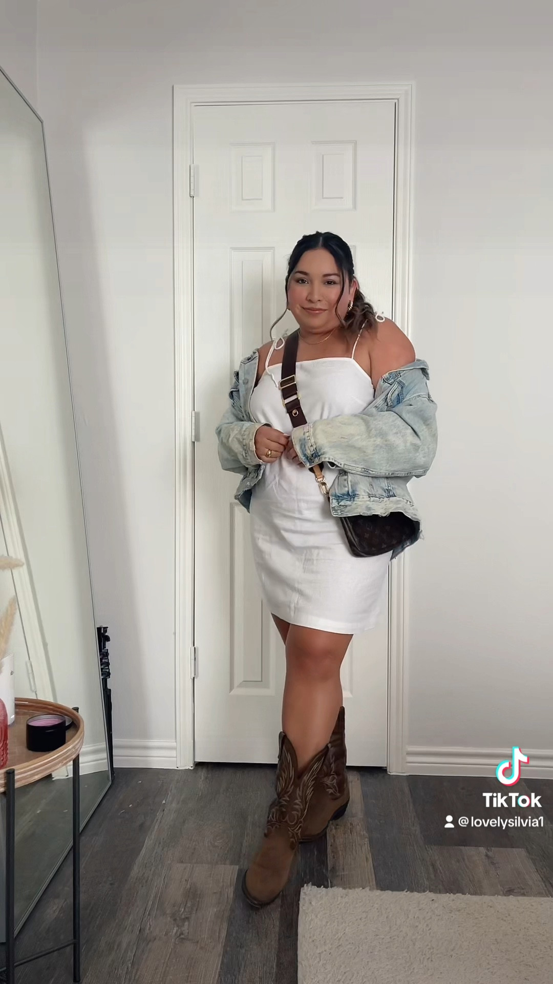 30 Days of Outfits: Day 19 is a coastal cowgirl look 🥥🤠 

white mini dress, denim jacket, cowgirl boots, cowboy boots, coastal cowgirl

#LTKSeasonal #LTKunder50 #LTKstyletip