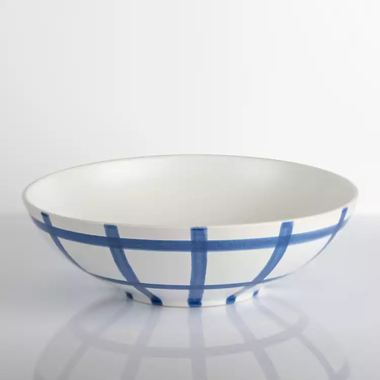 Blue Plaid Serving Bowl | Kirkland's Home