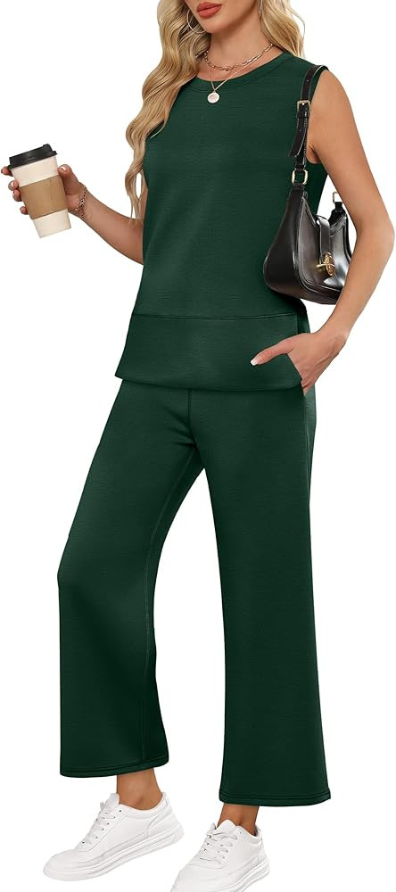 ANRABESS Women's 2 Piece Outfits 2025 Summer Beach Vacation Clothes Fall Travel Casual Lounge Mat... | Amazon (US)