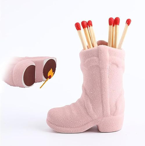 Garqitwan Cowboy Match Holder, Cowboy Boot Match Holder With Striker, Ceramic Cowgirl Boots Christmas Decor, Bathroom Match Holder, Cowboy Boot Decor Cowgirl, Lovely Cute Addition for Interior Decor | Amazon (US)