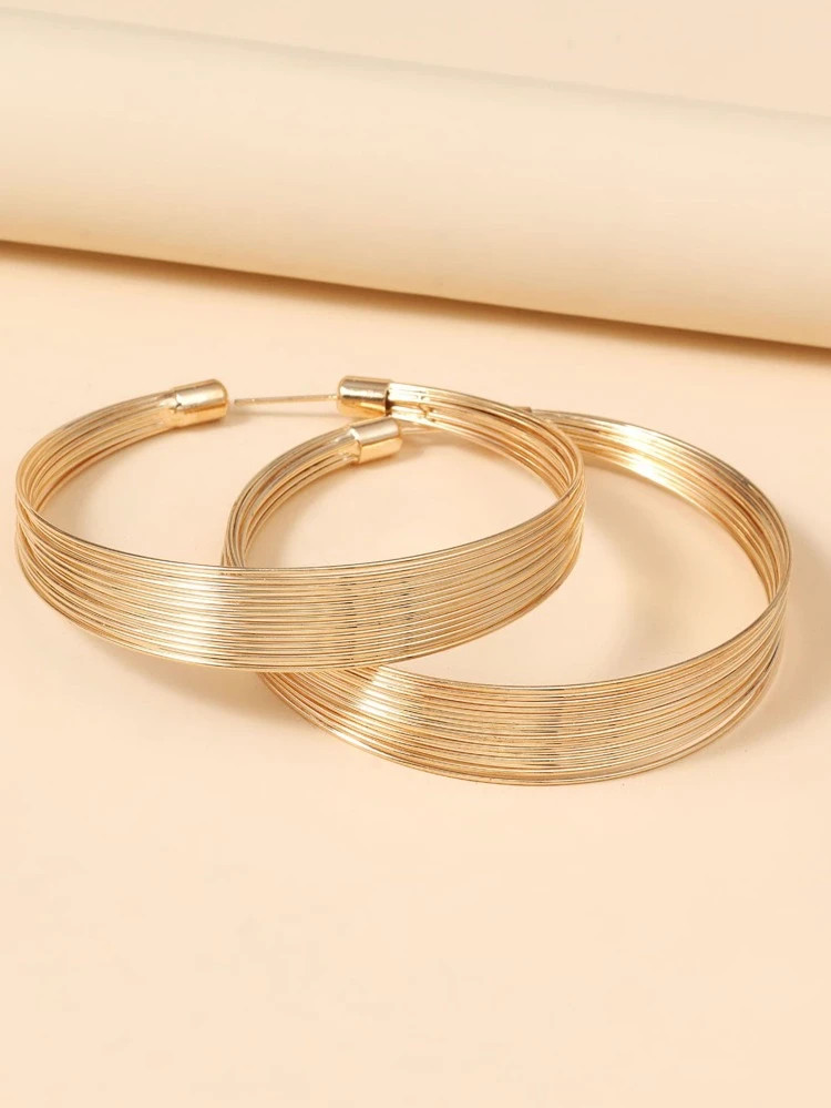 Gold Wide Hoop Earrings | SHEIN