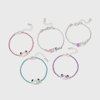 Girls' 5pk Panda Bracelet - Cat & Jack™ | Target