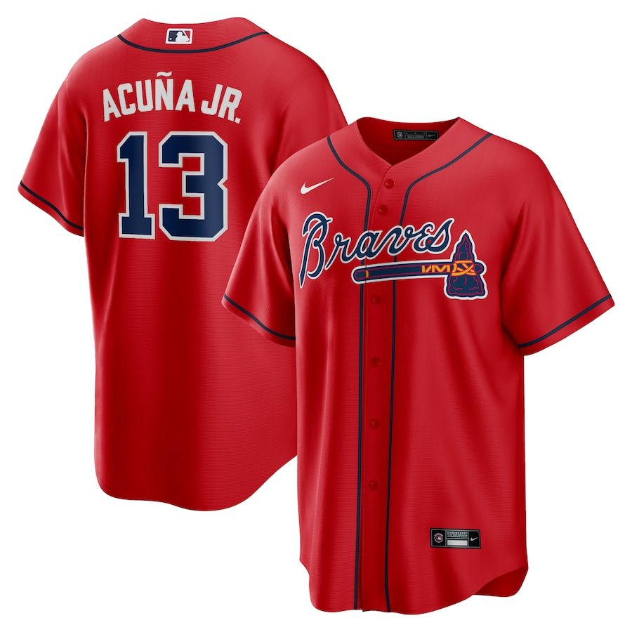 Ronald Acuna Jr. Atlanta Braves Nike Alternate Replica Player Name Jersey - Red | Fanatics