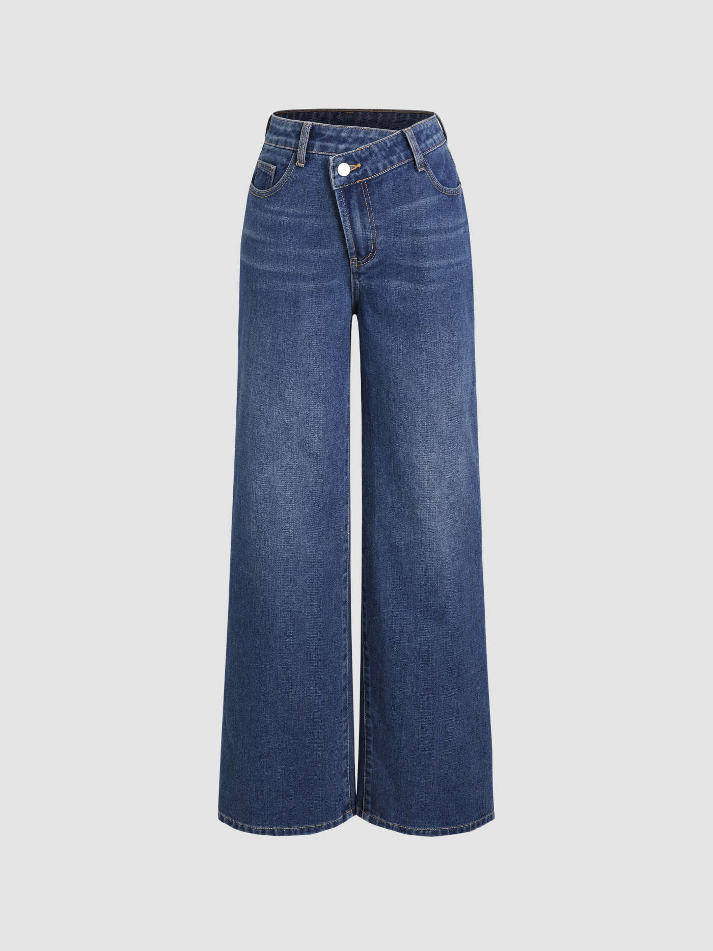 Denim High Waist Pocket Wide Leg Jeans | Cider