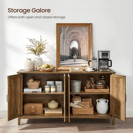 VasagleVASAGLE Buffet Cabinet Sideboard Storage Cabinet with Adjustable Shelves for Living Room R... | Walmart (US)
