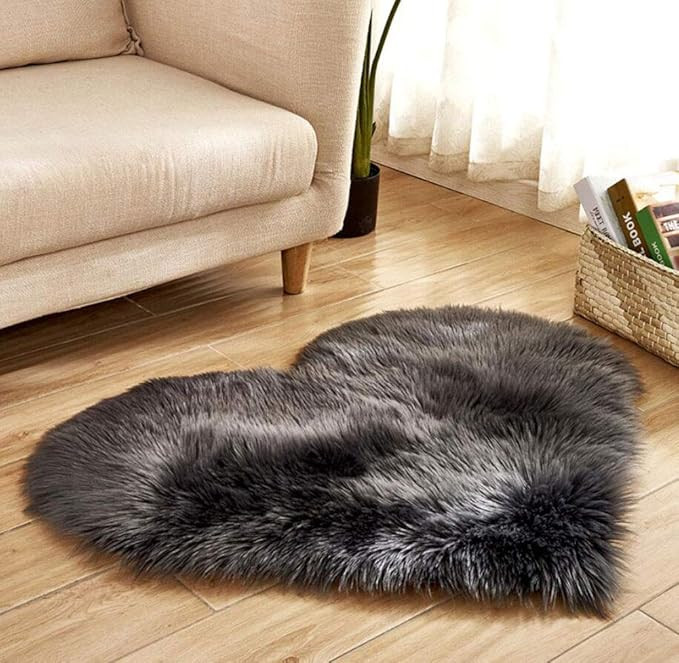 Pepela Faux Sofa-Deco 29 Tapis en Fourrure d'agneau synthétique, Gris foncé, 70 * 90 cm | Amazon (FR)