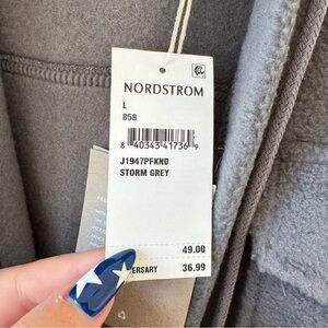 NWT Thread and Supply Blue Gray Hooded Fleece Shacket | Poshmark