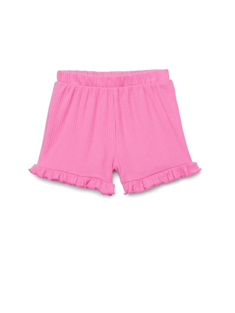 Garanimals Toddler Girl Ruffle Solid Rib Shorts, Sizes 18M-5T - Walmart.com | Walmart (US)