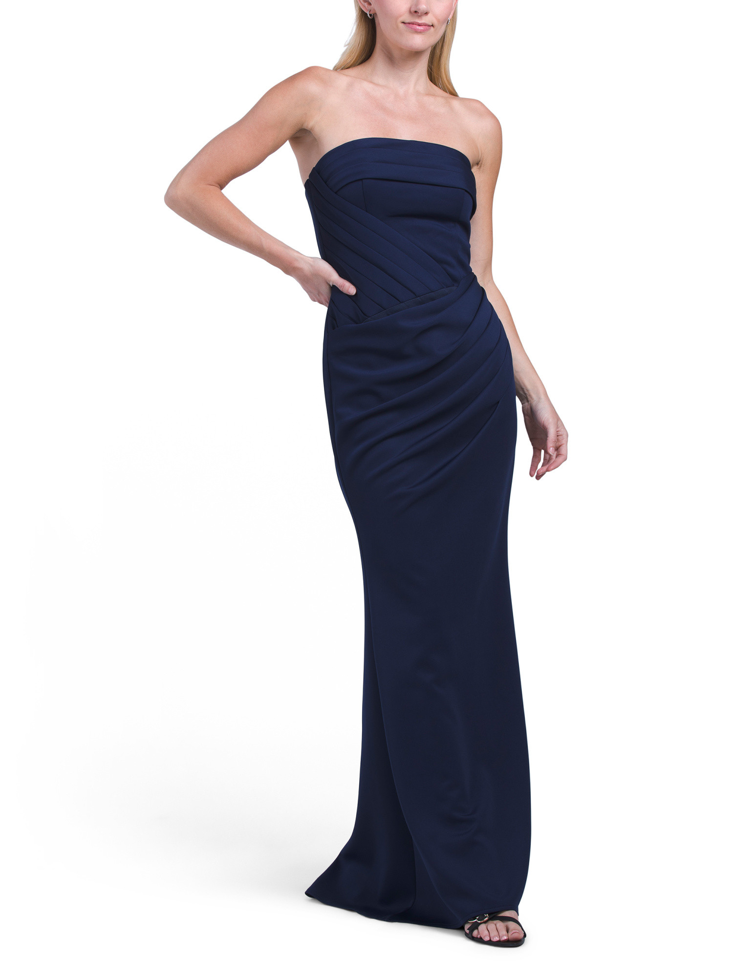 Sleeveless Pleated Gown | TJ Maxx