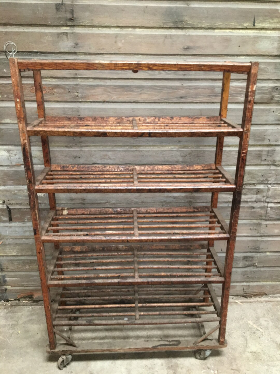 Authentic Antique Wooden Shoe Factory Rack on Original Casters 42W X 16D X 66T Circa 1900s - Etsy | Etsy (US)