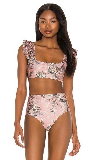 Arielle Papier Bikini Top in Rose | Revolve Clothing (Global)