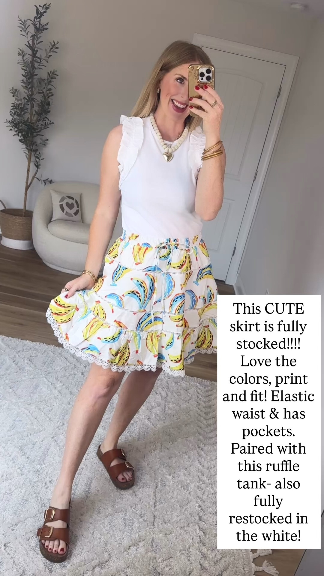 Walmart try on, free assembly, Walmart style, banana skirt, ruffle tank

#LTKootd #LTKmomlife