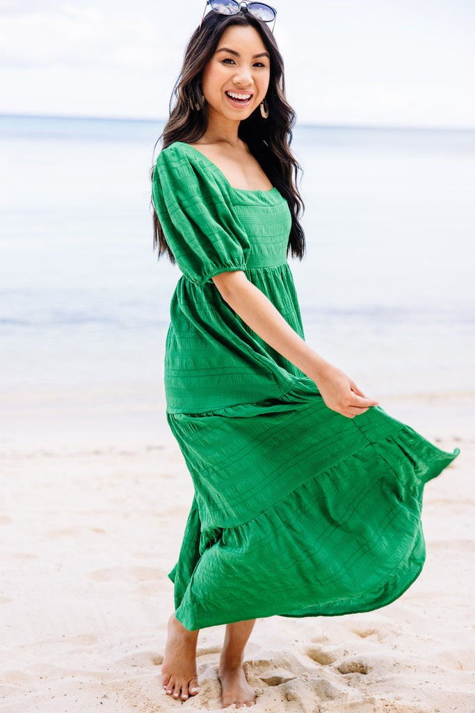 Think About It Kelly Green Midi Dress | The Mint Julep Boutique