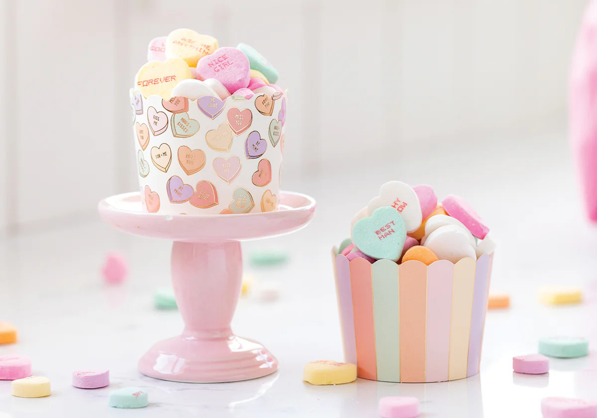 Gold Foil Coversation Hearts 5 oz Baking Cups (50 ct) | My Mind's Eye