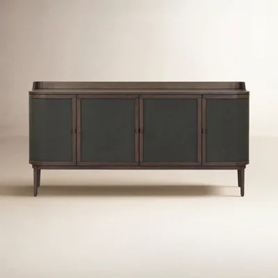 Mirabel Sideboard-Dark Green Lacquered Linen | Wayfair North America