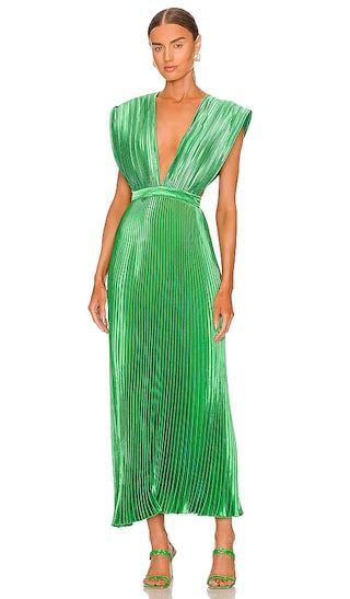 Gala Midi Dress in Bright Green | Revolve Clothing (Global)