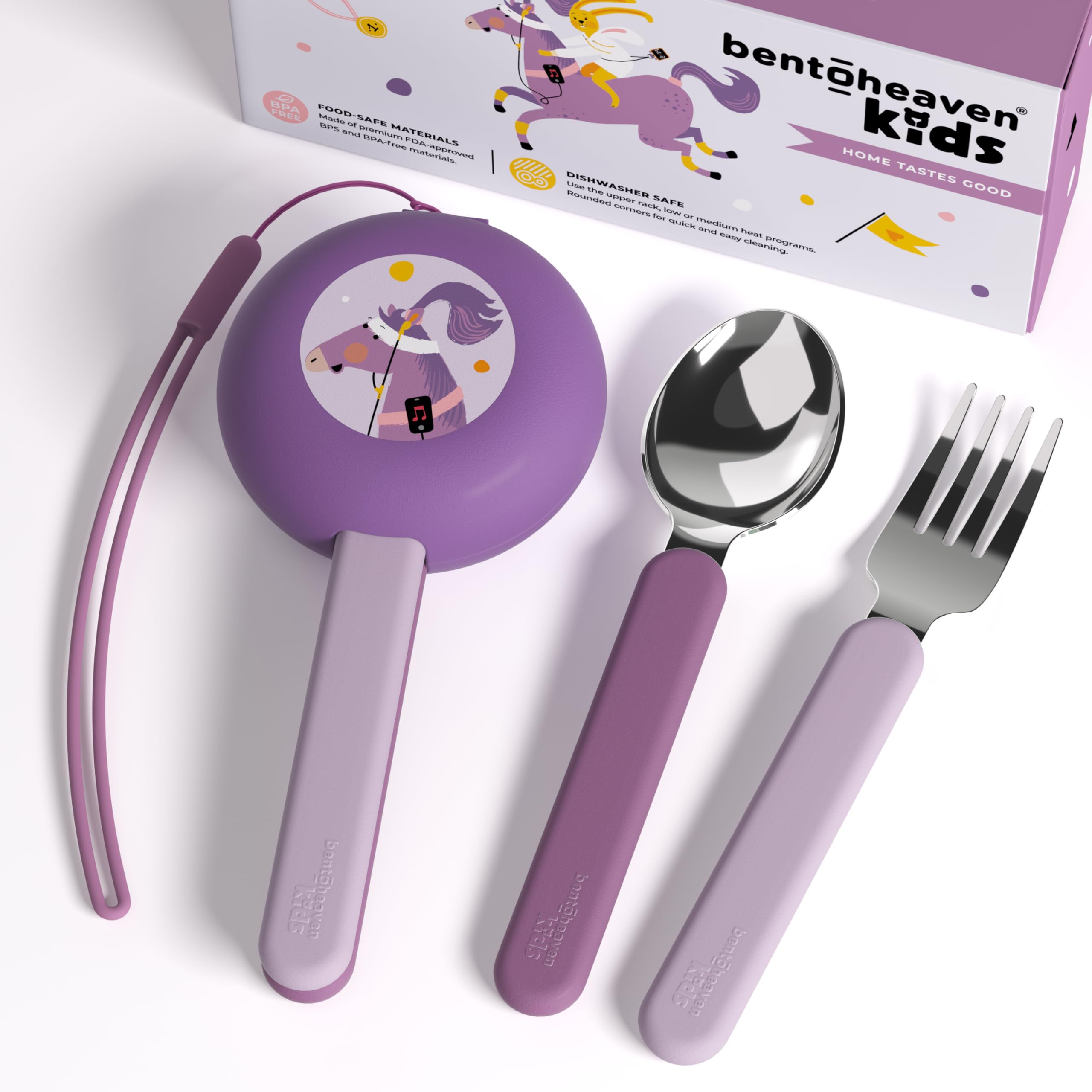 Bentoheaven Kids Travel Utensils with Case, Food-Grade Stainless Steel & BPA-Free Plastic, Travel... | Amazon (CA)