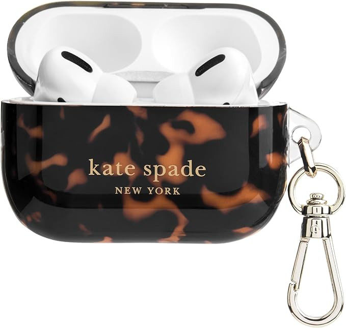 kate spade new york AirPods Pro Protective Case with Keychain Ring - Tortoiseshell, Compatible wi... | Amazon (US)