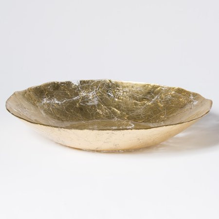 Moon Glass Decorative Bowl in Gold Material: Glass & Crystal : 2.75 H x 15.25 W x 15.25 D | Walmart (US)