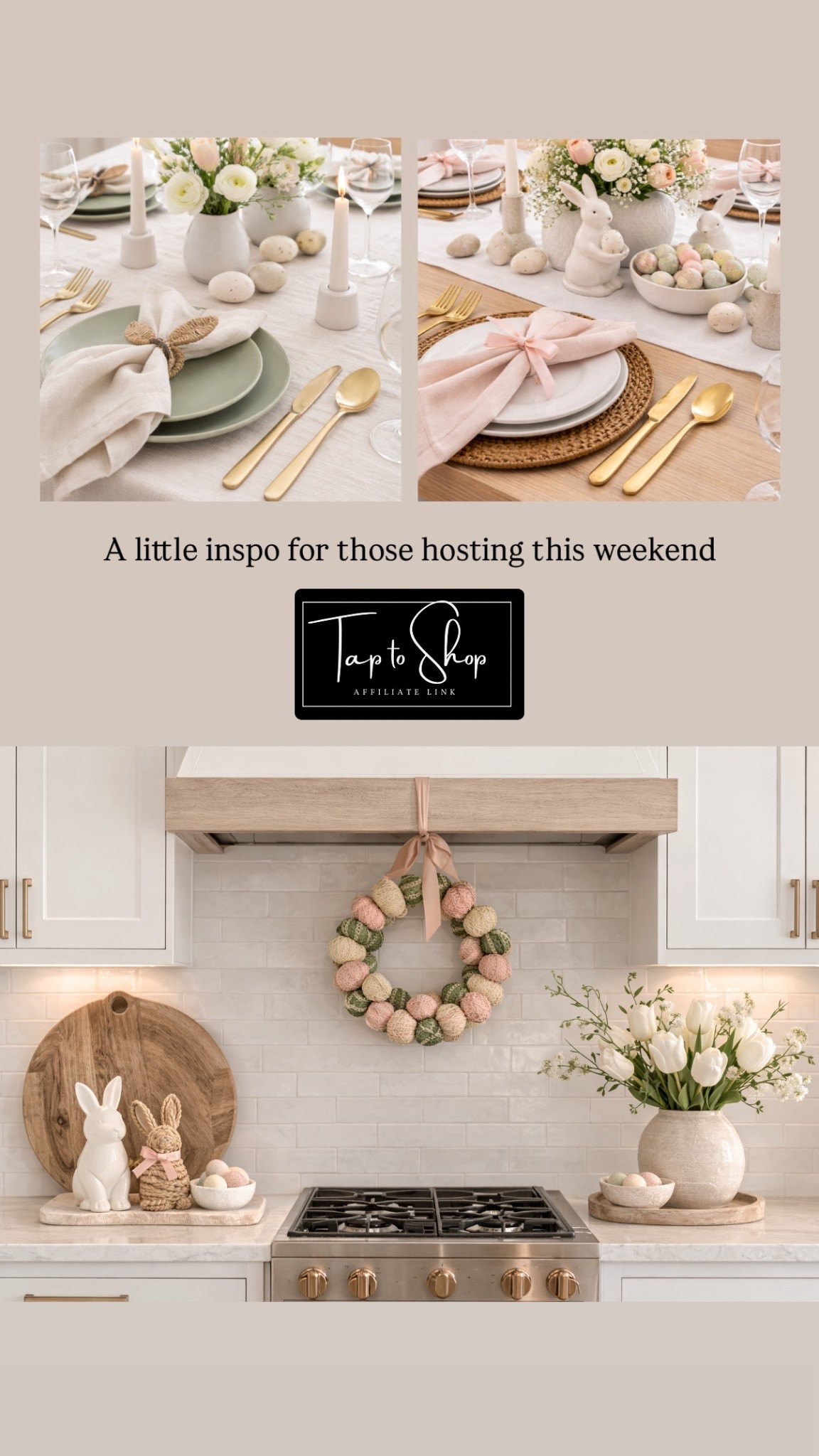 Just a few cute Easter touches make a home so much more festive for hosting 

(AI generated images to help decorate with Target pieces)

Target Easter decor | bunny napkin holder | green plates | neutral Easter  Target Easter decor, bunny napkin holder, green plates Target, Easter tablescape ideas, neutral Easter decor, minimalist Easter table, spring table decor, Target home finds, modern Easter styling, Easter brunch table

#LTKSeasonal #LTKHome