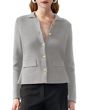 SuperPrity Cardigan Sweaters for Women Long Sleeve Lightweight Cropped Knit Blazer Button Jacket ... | Amazon (US)