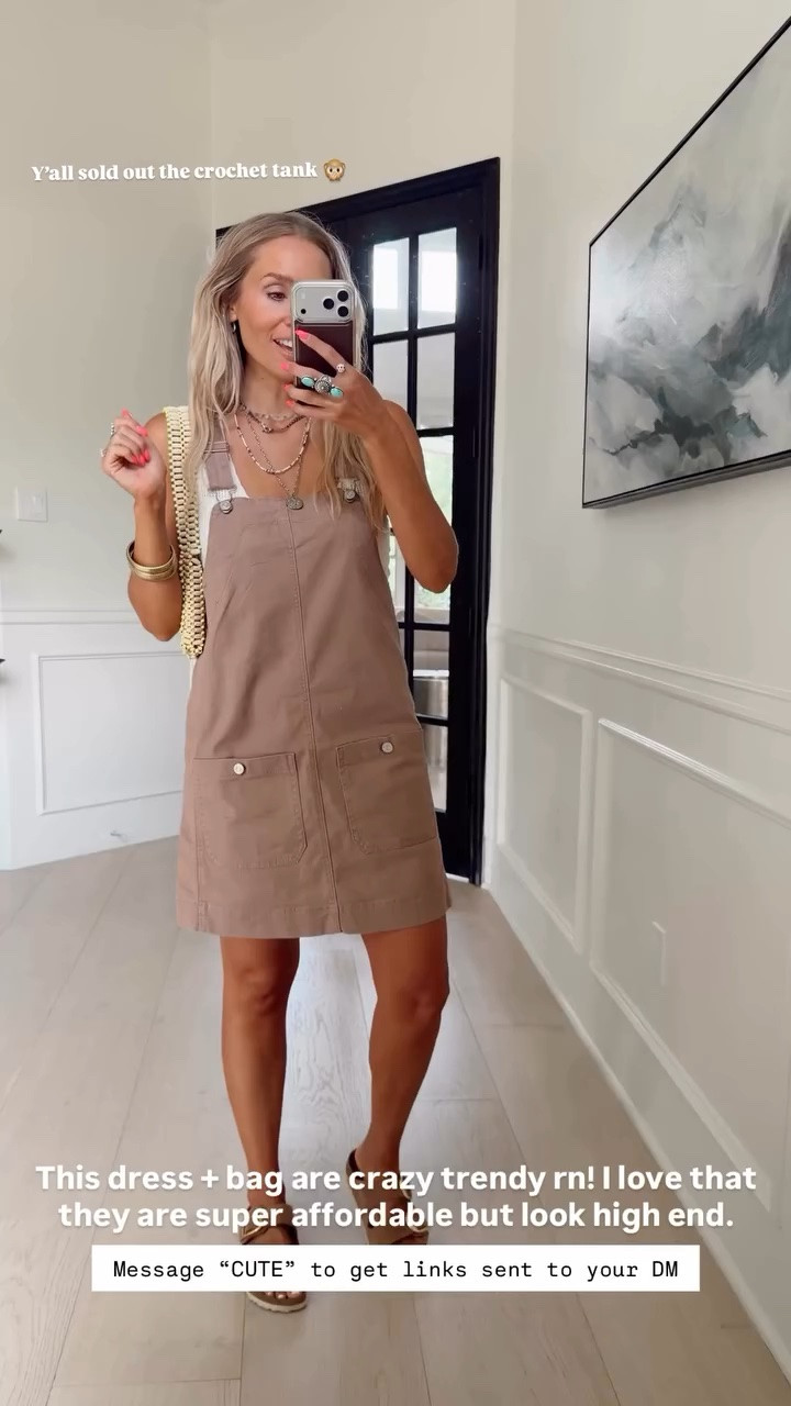 Y’all sold out the crochet tank 🙊 This dress + bag are crazy trendy rn! I love that they are super affordable but look high end. Message “CUTE” to get links sent to your DM

#LTKootd #LTKSaleAlert #LTKdayinmylife