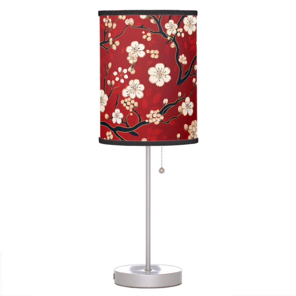 Cherry Blossom Lamp Shade Red Floral Fantasy | Zazzle
