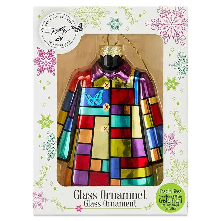 Dolly Parton 80 MM Coat of Many Colors Holiday Glass Ornament, by Ruz - Walmart.com | Walmart (US)