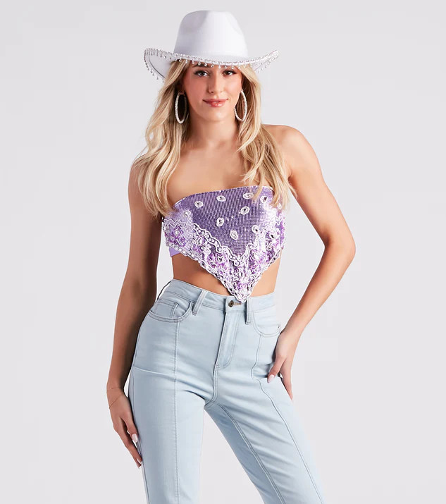 Festival Babe Chainmail Bandana Tube Top | Windsor Stores