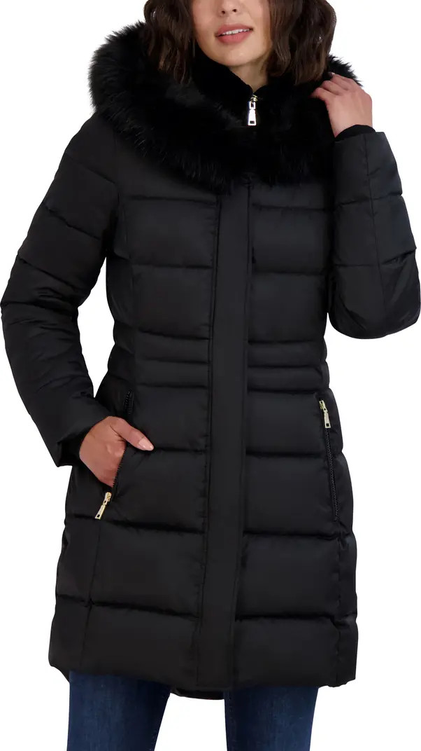 Tahari Dana Puffer Coat with Faux Fur Trim | Nordstromrack | Nordstrom Rack