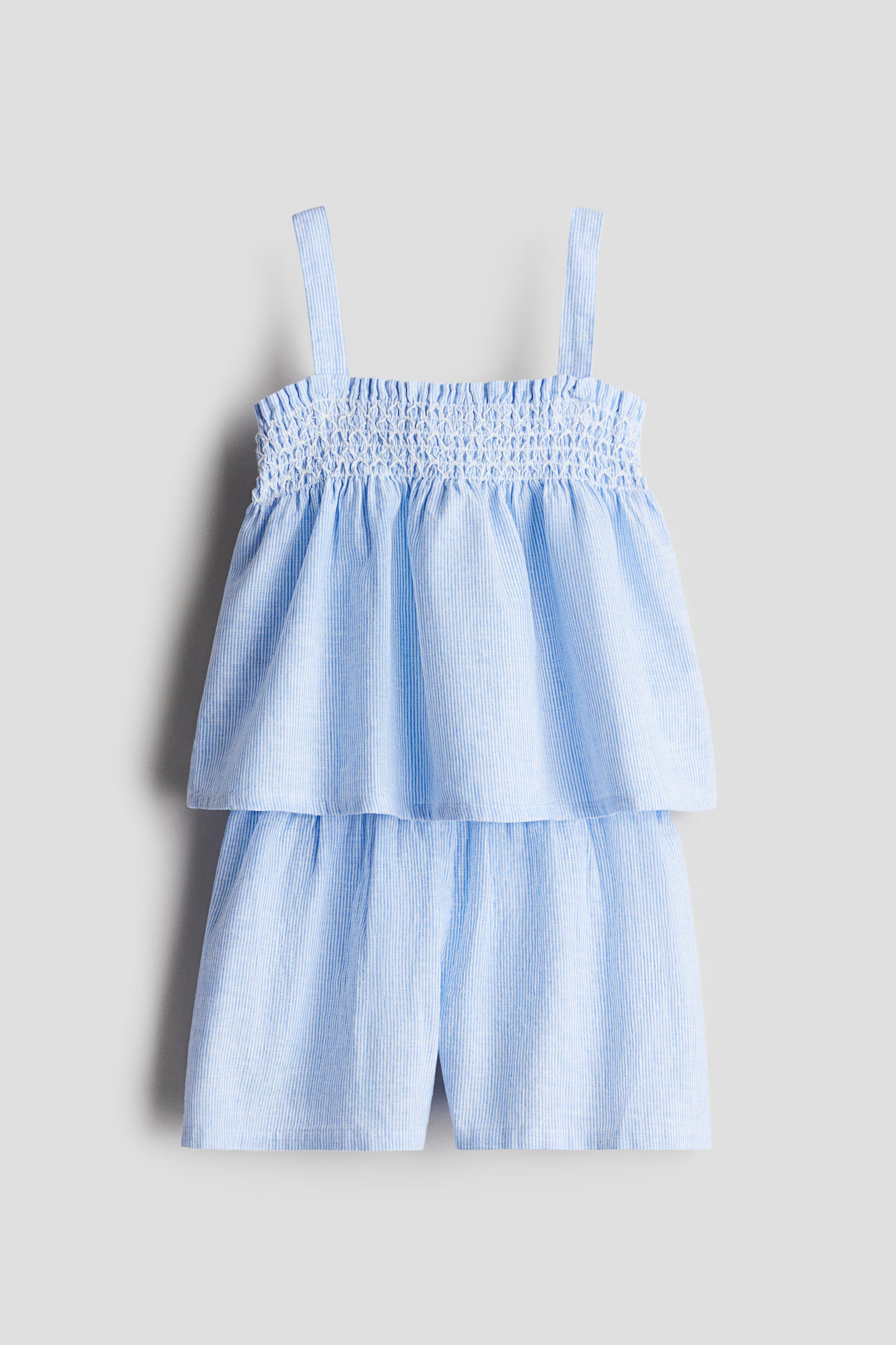 2-Piece Linen-Blend Set - Light blue/striped - Kids | H&M US | H&M (US + CA)