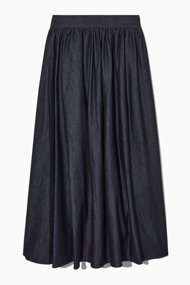 JEANSROCK MIT FALTEN IN MIDILÄNGECOS | H&M (DE, AT, CH, NL, FI)