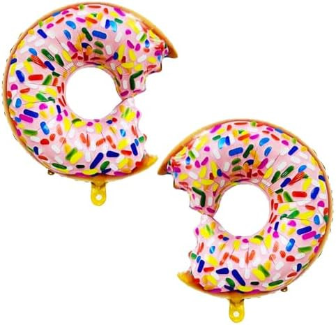 2PCS Donut Balloons Birthday Party Decorations Doughnut Foil Aluminum Balloon for Baby Shower Hap... | Amazon (US)