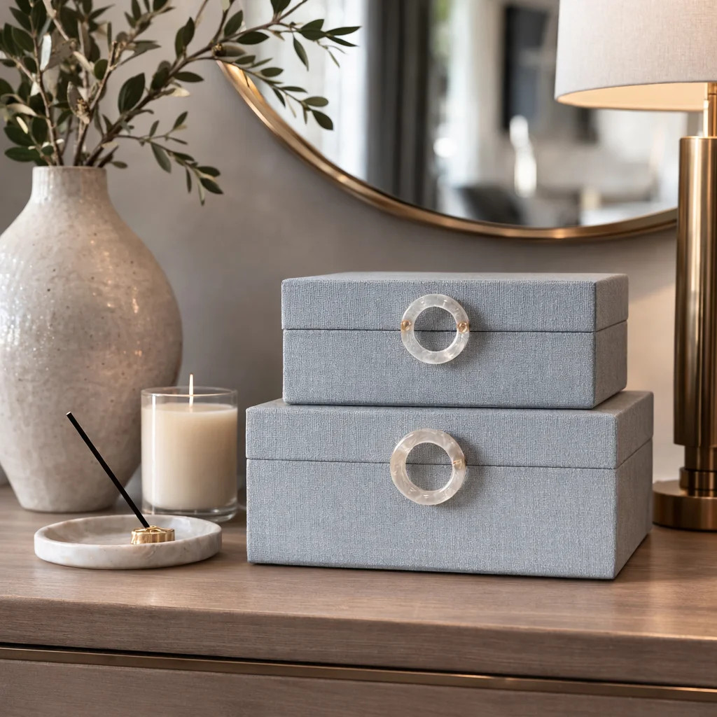 Fawn Fabric Wood Decorative Boxes | Wayfair North America