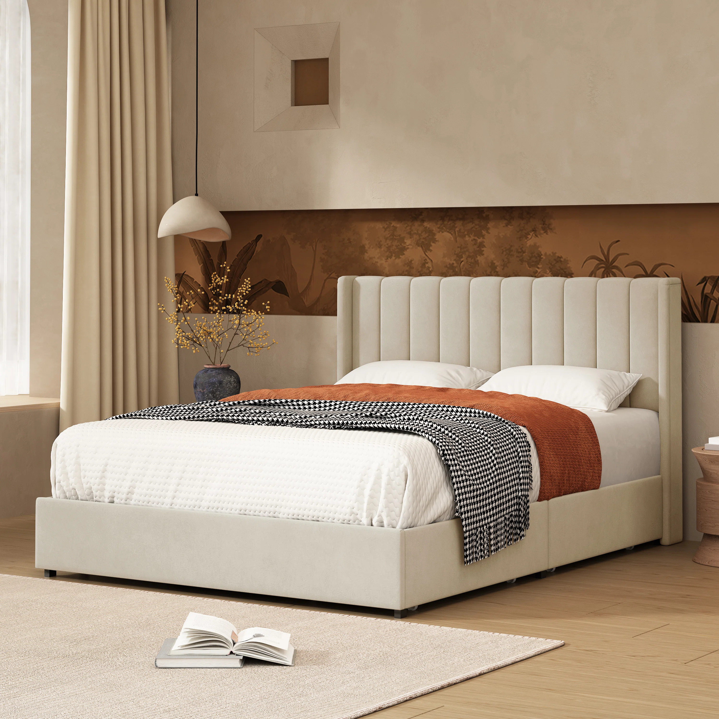 Jeilyn Upholstered Platform Drawer Storage Bed | Wayfair North America