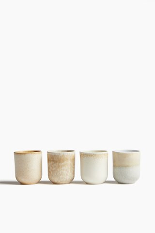 H & M - 4-Pack Stoneware Mugs - Beige | H&M (US + CA)