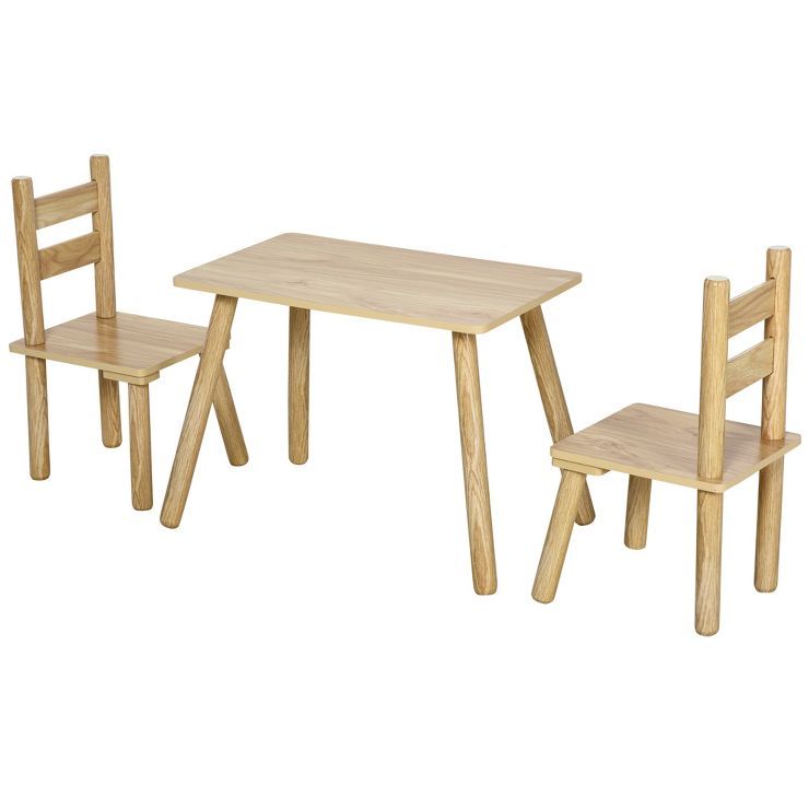 Qaba Kids Wooden Table and Chair Activity Set for Arts, Crafts, Dinning, and Reading for Toddlers... | Target