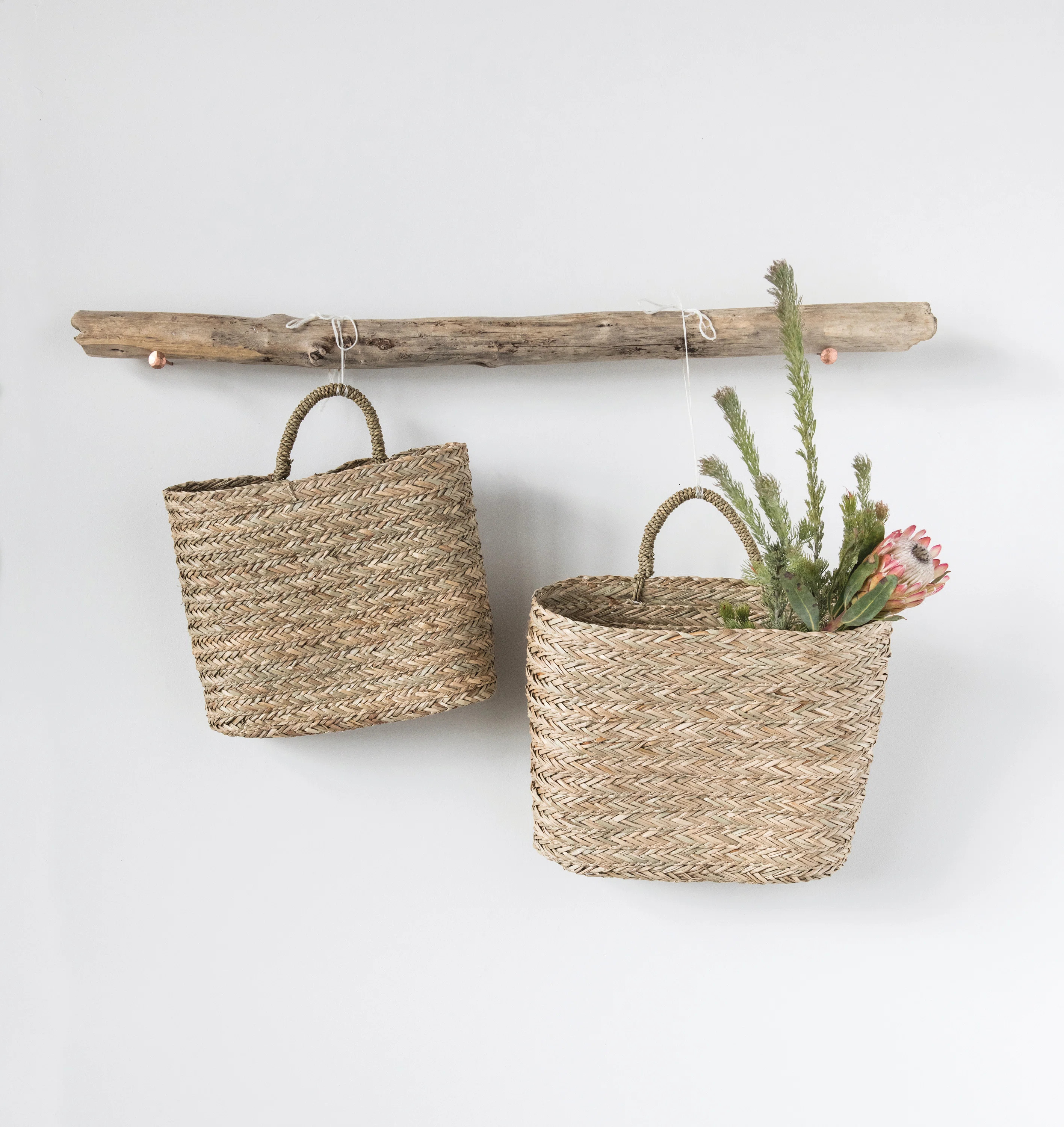 Sand & Stable Handwoven Seagrass Wall Mount Baskets with Handles & Reviews | Wayfair | Wayfair North America
