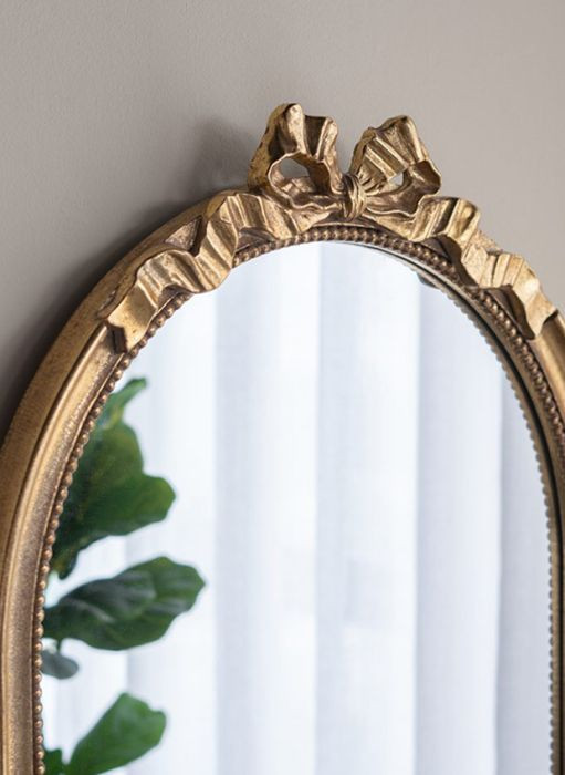 Gold Bow Top Arched Wall Mirror | Antique Farm House
