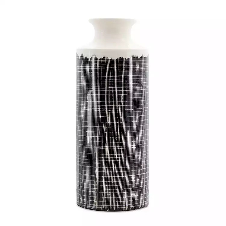 Black Crackle Ceramic Vase, 19 in. | Kirkland's Home