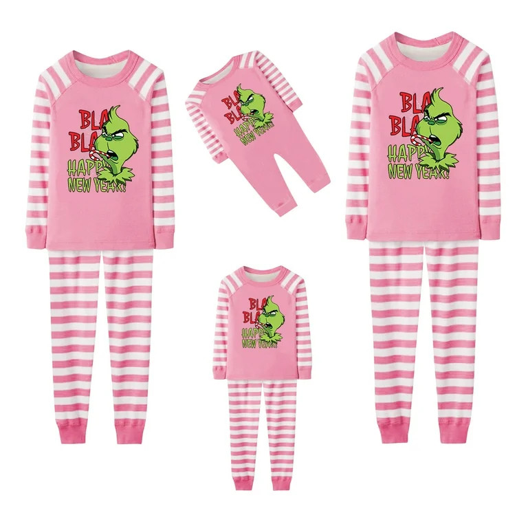 Family Matching Christmas Pajama Grinch Printed Sets Cute Grinch Print Long Sleeve Parent-Child O... | Walmart (US)