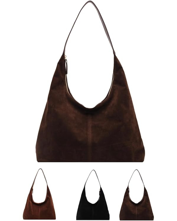Suede Tote Bag for Women Brown Suede Hobo Bag Suede Handbags Brown Purses Suede Purse Brown Suede... | Amazon (CA)